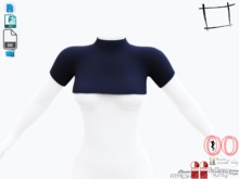 Dae Obj FBX Short Sleeves High Neck Crop Top Maitreya, Slink, Belleza