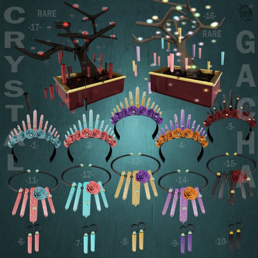 #187# CRYSTAL -12- Necklace Blue