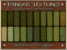 Parkins Textures - Olivio Set - 20x Full Perm Seamless 1024x1024 - Fabric, Material, Texture, Cloth, Green, Olive,