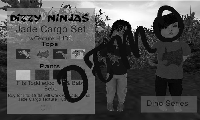 Second Life Marketplace Dizzy Ninjas Jade Cargo Set Demo Td Bebe Boxed