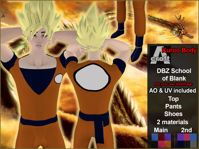 [ACroft][Kuroo] DBZ Blank School Outfit