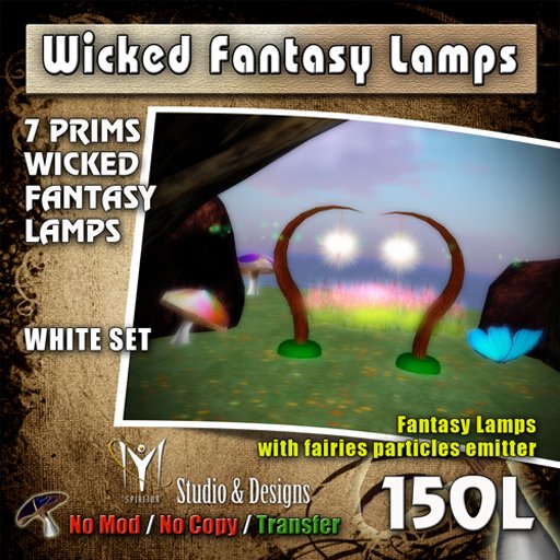 Wicked Fantasy Lamps - White - sell box