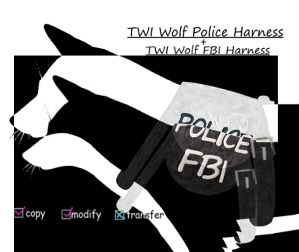TWI Dog Harness Black (Police+FBI)