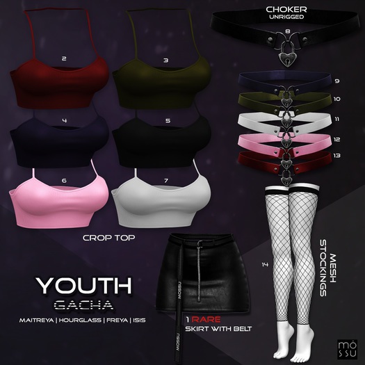 Mossu - Youth(13) - Choker - Red