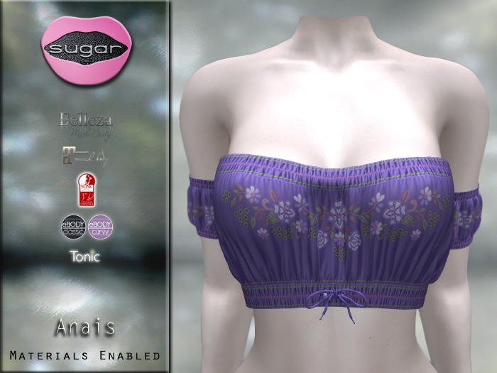 :-:SUGAR:-: Anais Top {Floral Violet}