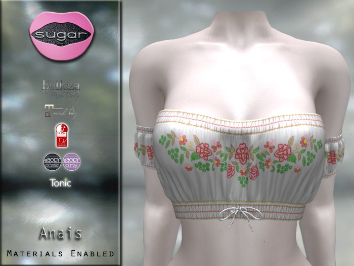 :-:SUGAR:-: Anais Top {Floral White}