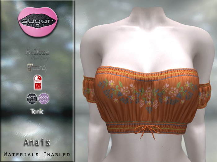 :-:SUGAR:-: Anais Top {Floral Sunset Orange}
