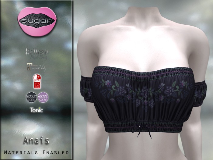 :-:SUGAR:-: Anais Top {Floral Plum}