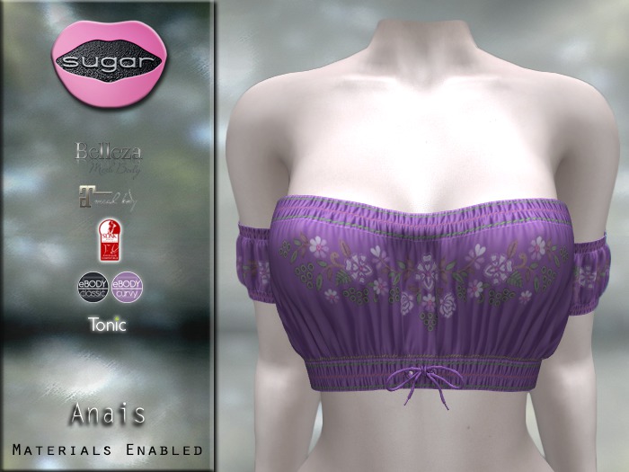 :-:SUGAR:-: Anais Top {Floral Purple}