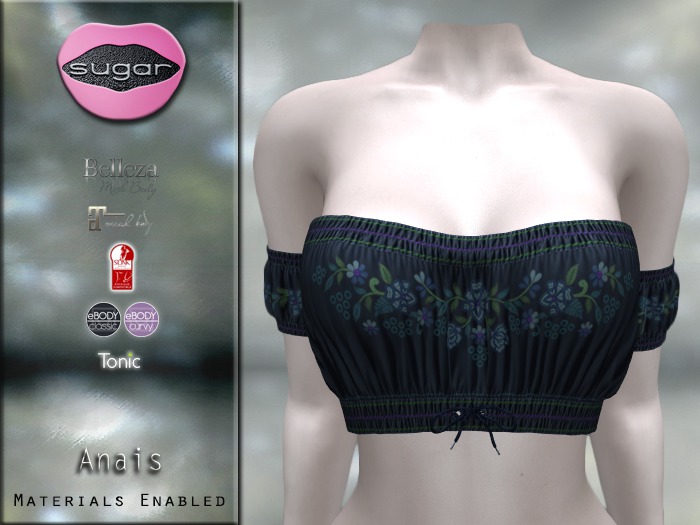 :-:SUGAR:-: Anais Top {Floral Navy}