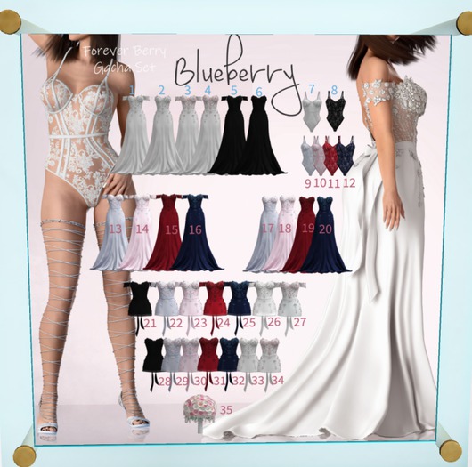 #32 Blueberry -ForeverBerry-Short-NoStrap- Sky - M