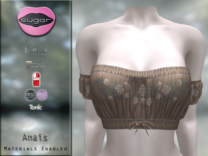 :-:SUGAR:-: Anais Top {Floral Nude}