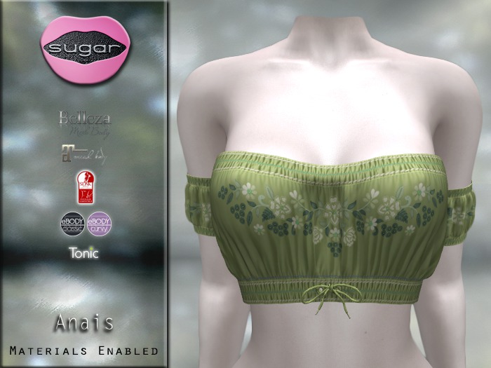 :-:SUGAR:-: Anais Top {Floral Olive}
