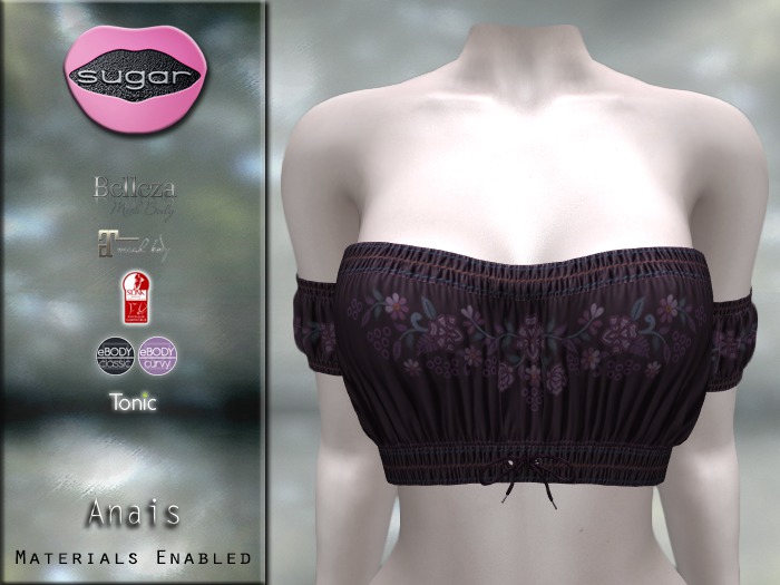 :-:SUGAR:-: Anais Top {Floral Aubergine}