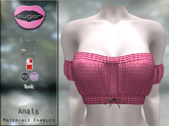 :-:SUGAR:-: Anais Top {Pink Hearts}