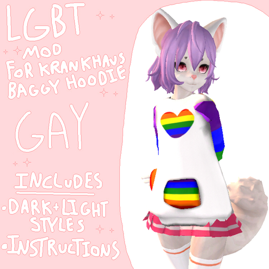 Zin : krankhaus kemono baggy hoodie LGBT mod : gay/rainbow