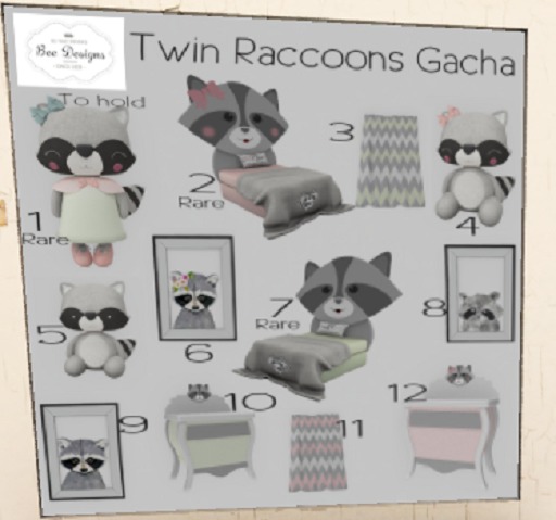 Bee Designs Twin Raccoons Gacha 11