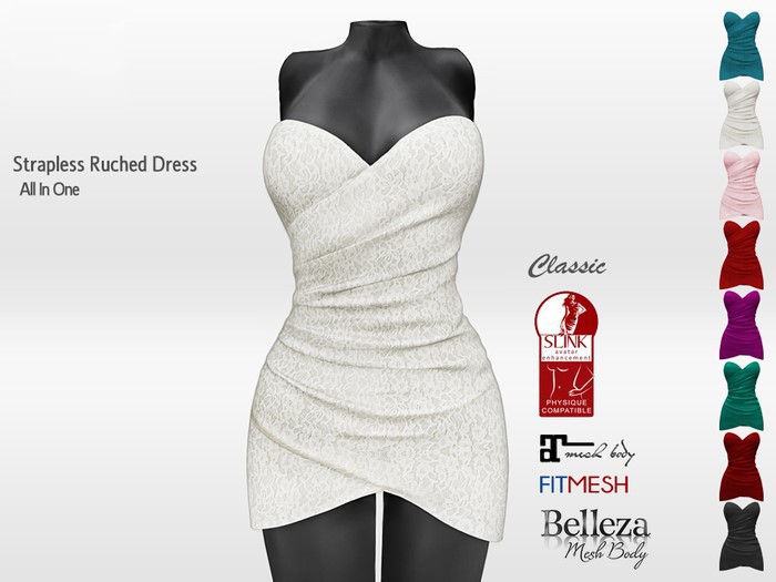 Strapless Ruched Dress