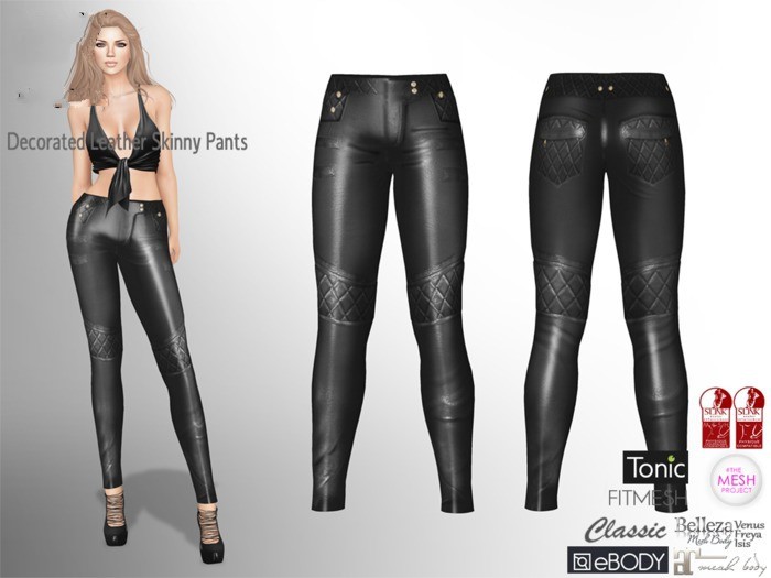 Decorated Leather Pants