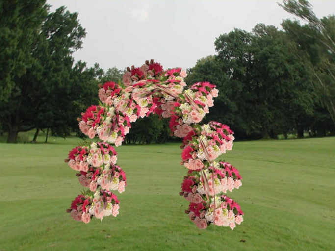 PLANT Garden Arch Spring Pink Splendor Daisies & Roses 1 Prim Sculpty Multiface CY Trellis FF37