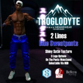 TROGLODYTE - 2 Lines Blue Sweatpants