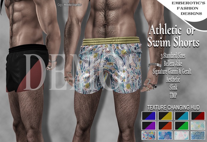 DEMO ~ Athletic or Swim Shorts ~ & Texture Hud