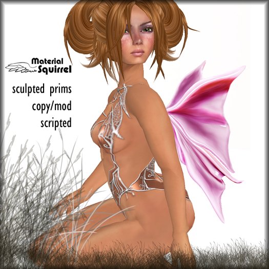 Sculpted Dinsele Fairy Wings in Pink - Sculptie Scripted Fairy Wings