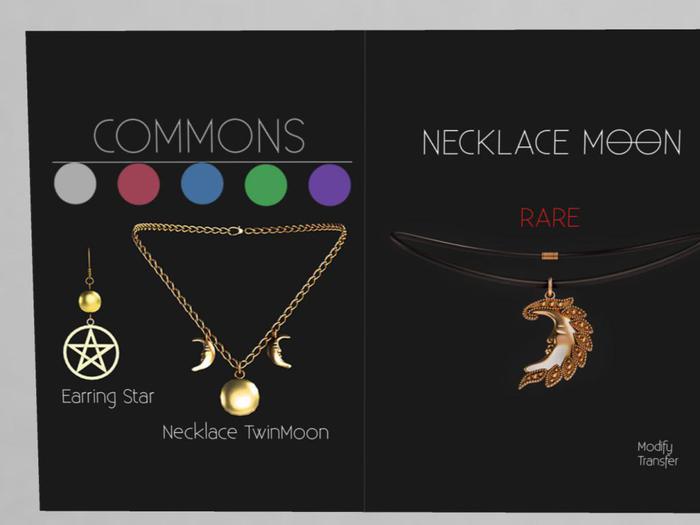 MINIMAL - TwinMoon Necklace Grey