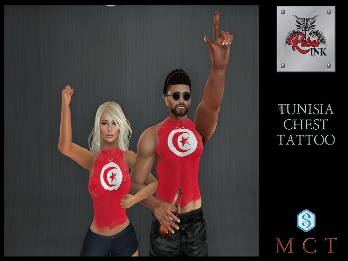 Rebel Ink Signature Applier Hud - Tunisia Chest Tattoo