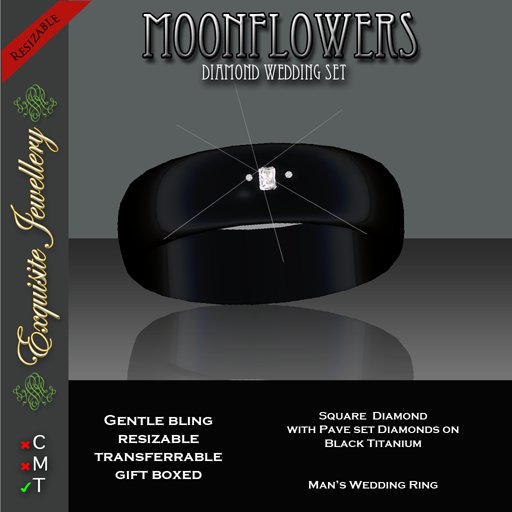 Exquisite Moonflowers Man's Wedding Band