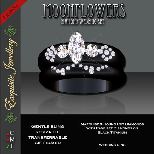 Exquisite Moonflowers Wedding Set Gift Box