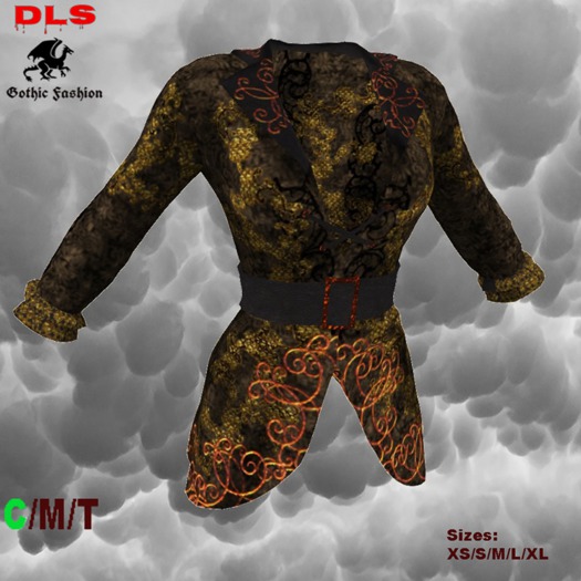 Steampunk jacket green gold boxed