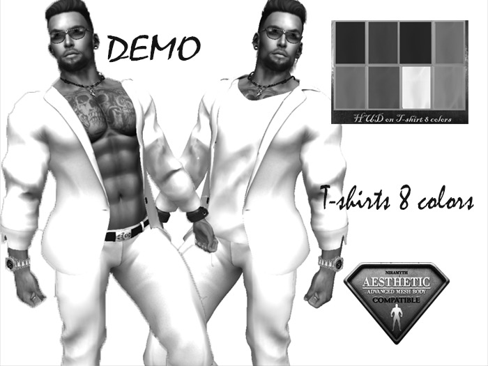 Demo  jacket white  with T-shirt + trousers (T-shirt 8 colors )