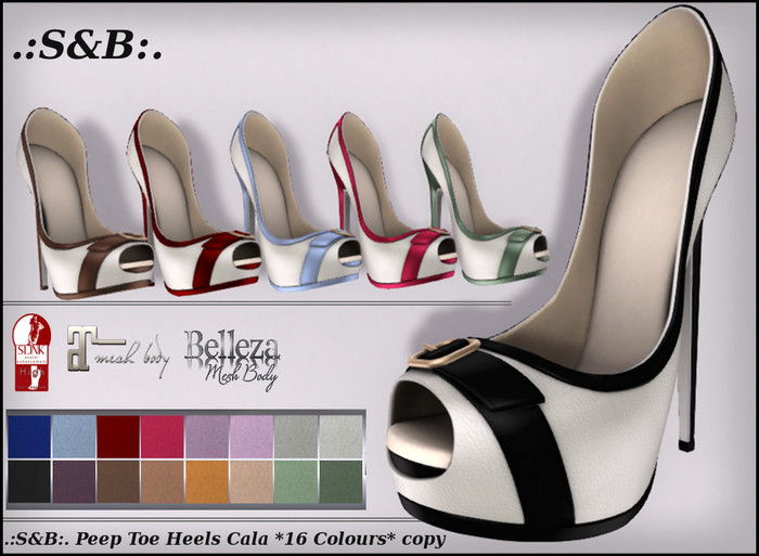 .:S&B:. Peep Toe Heels Cala *16 Colours*