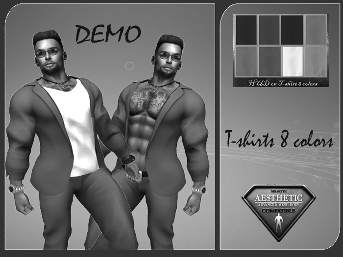 Demo 3- jacket with T-shirt + trousers (T-shirt 8 colors )