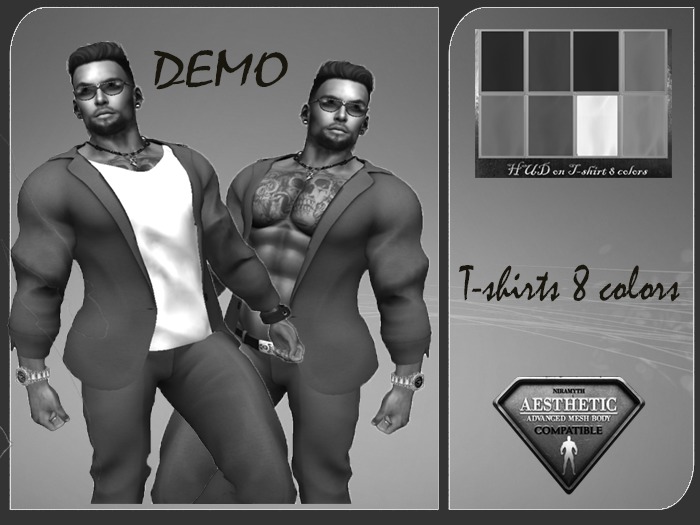 Demo 1- jacket with T-shirt + trousers (T-shirt 8 colors )