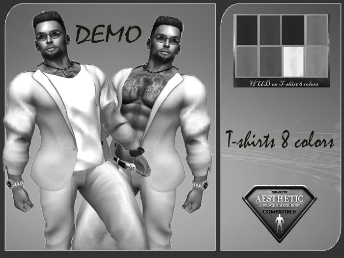 Demo 2- jacket with T-shirt + trousers (T-shirt 8 colors )