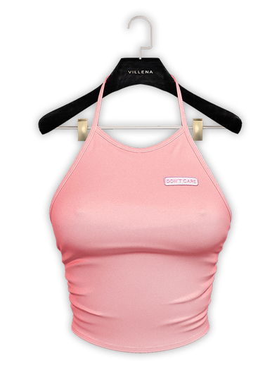.:villena:. - Ribbed Halter Top - Baby Pink