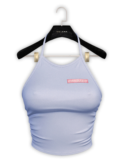 .:villena:. - Ribbed Halter Top - Baby Blue