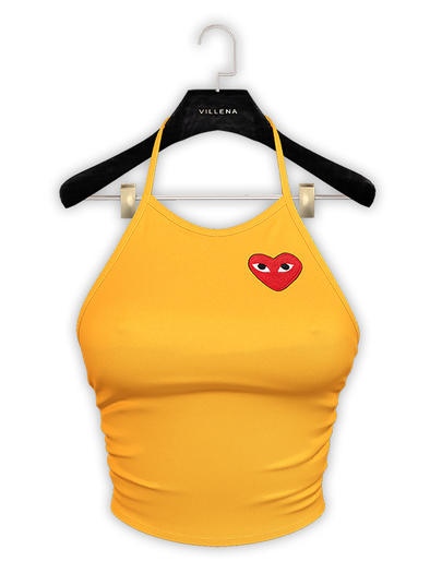 .:villena:. - Ribbed Halter Top - Lemon