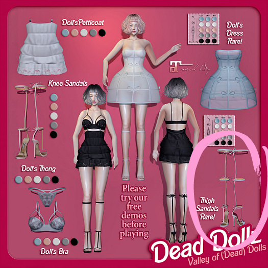 17. Dead Dollz - Valley of (Dead) Dolls - Knee Sandals - White