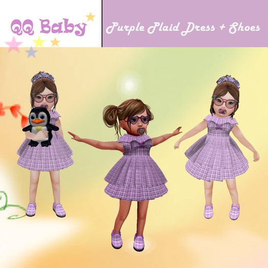 QQ Baby - Purple Plaid (Simulated Baby)