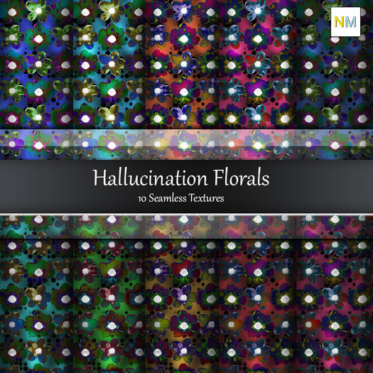 Hallucination Florals 10 Seamless Textures Nessmarket
