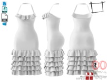 Dae Obj FBX Ruffled Chest and Skirts Halter Neck Boho Skirt Maitreya, Slink, Belleza