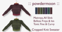 powdermoon - Cropped Sweater DEMO With HUD - Maitreya, Physique, Hourglass, Freya, Isis, Tonic Fine, Tonic Curvy