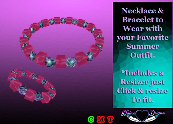 ~NHD~ Berry Splash Necklace & Bracelet Set