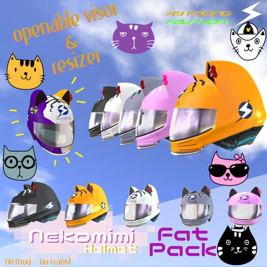 719 Racing - Nekomimi Helmet [Fat Pack] (Wear to unpack)