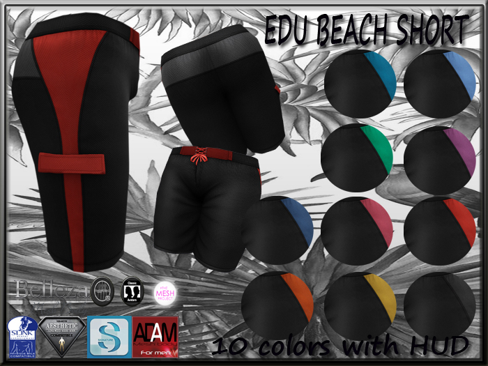 BEACH SHORT EDU 10 COLORS MAIN IS BLACK