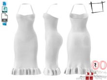 Dae Obj FBX Ruffled Bottom Skirt Halter Neck Dress Maitreya, Ocacin Standard, Slink, Belleza
