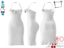 Dae Obj FBX Ruffled Chest Knee Length Halter Dress Maitreya, Ocacin Standard, Slink, Belleza